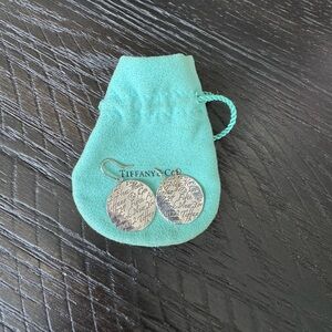 Tiffany & Co. Silver Round Script Earrings
